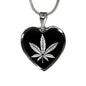 Elegant Cannabis Heart Pendant Necklace