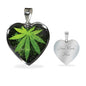 Green Leaf Heart Pendant Necklace - American Weedster