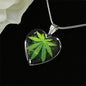 Green Leaf Heart Pendant Necklace - American Weedster