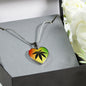 Rasta Leaf Heart Pendant Necklace - American Weedster