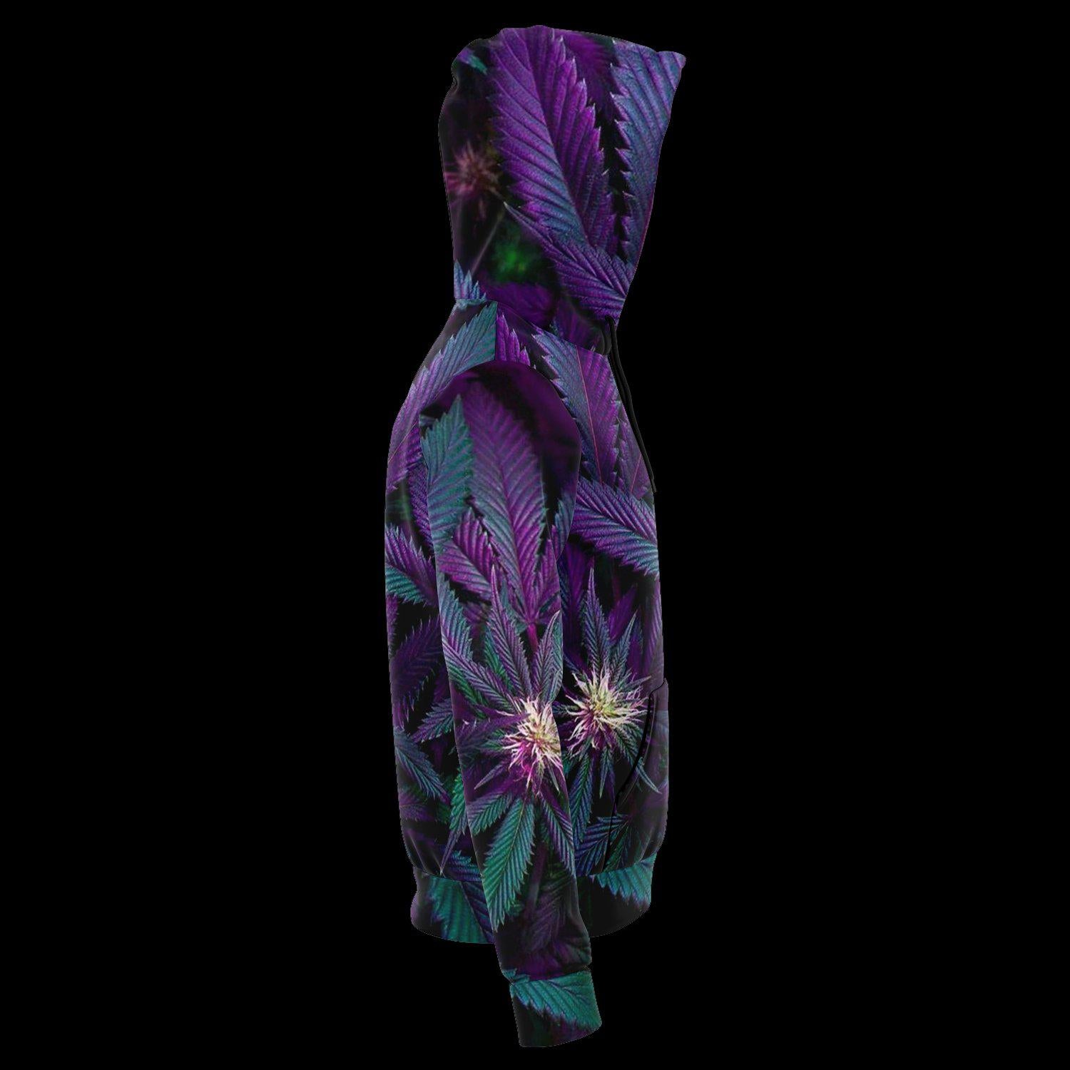 Unisex Purple and Green Fashion Hoodie - American Weedster