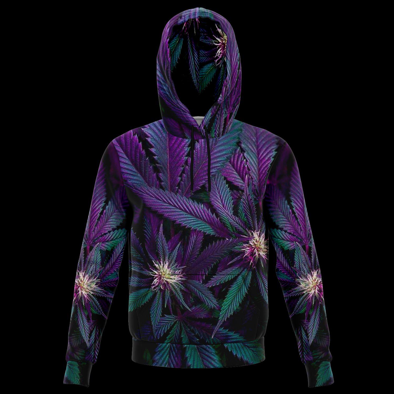 Unisex Purple and Green Fashion Hoodie - American Weedster