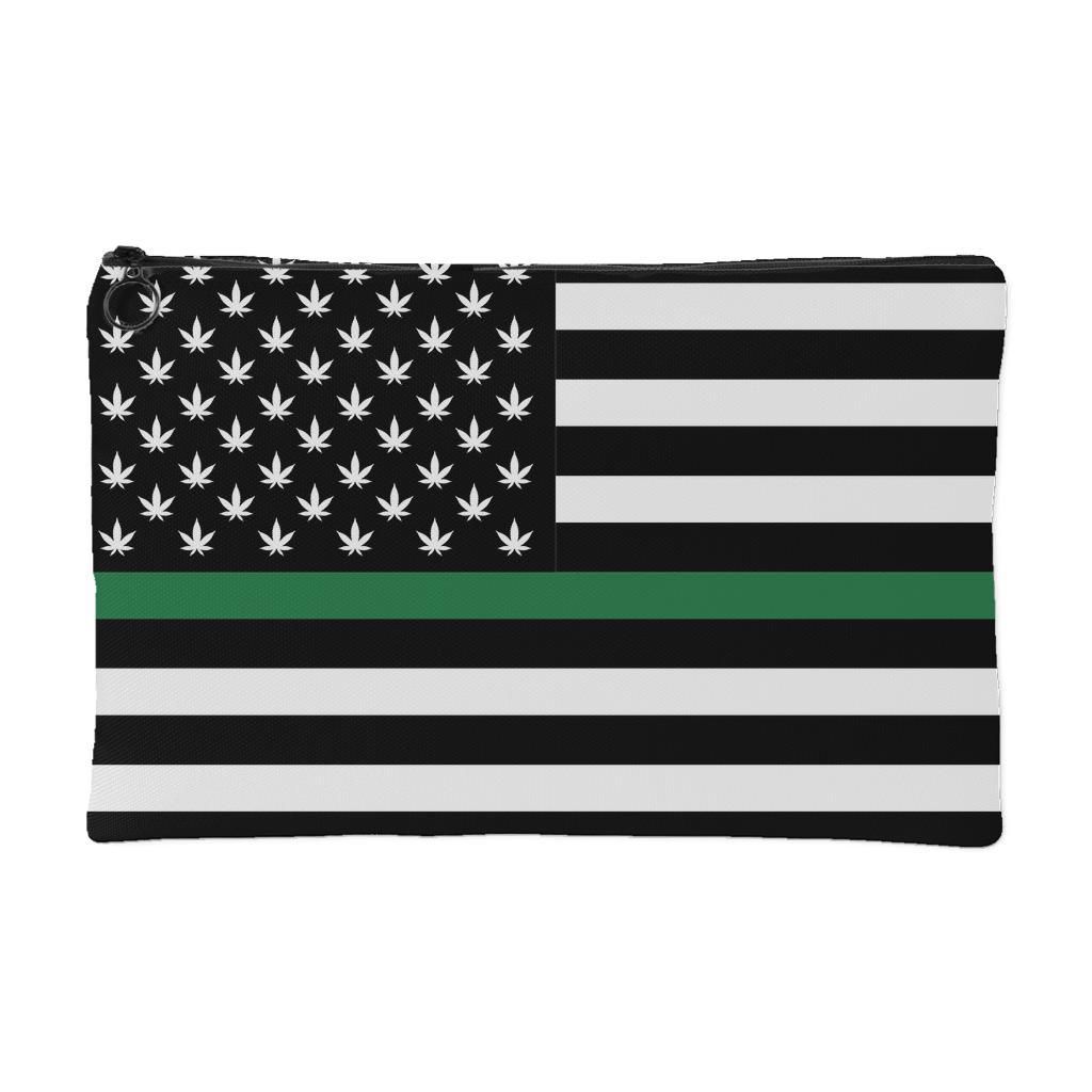 Green Line Cannabis US Flag Pouch - American Weedster