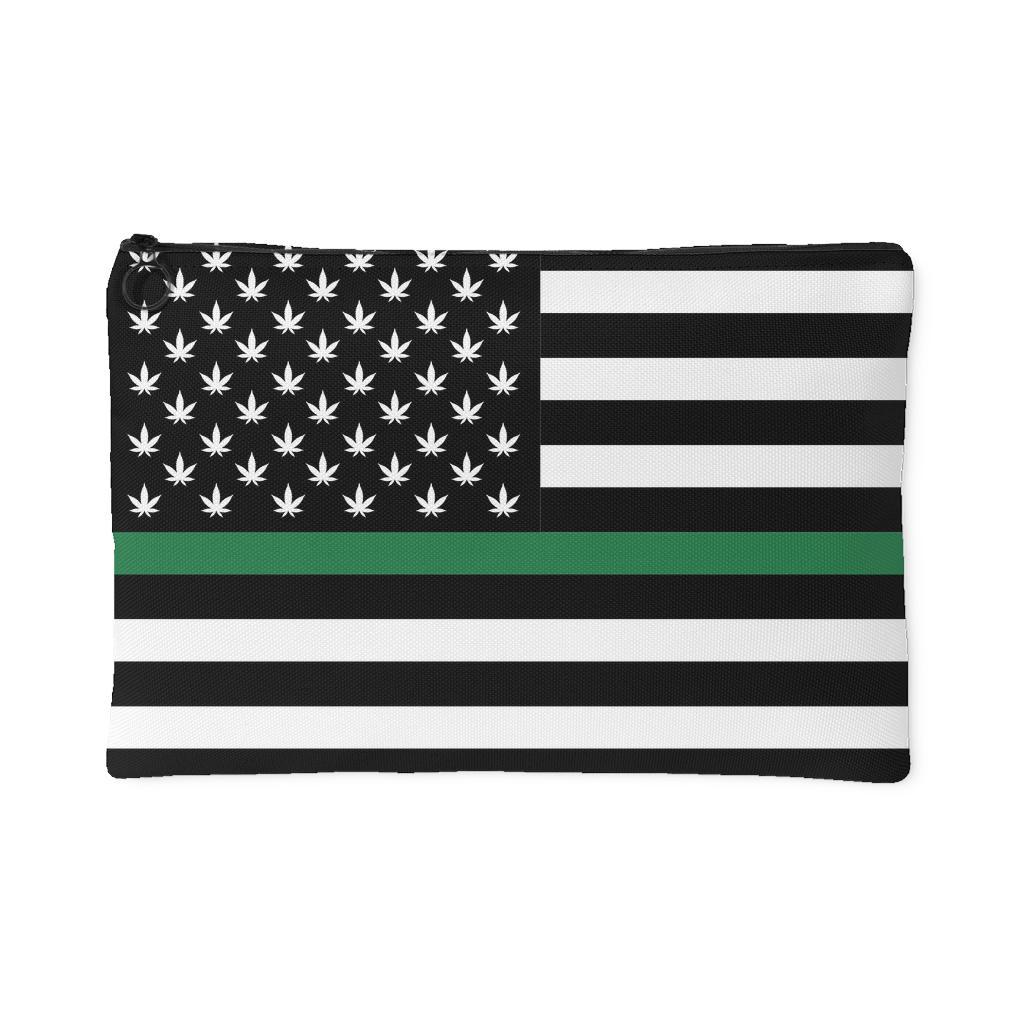 Green Line Cannabis US Flag Pouch - American Weedster