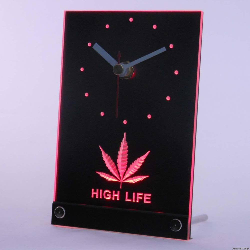 Beautiful Mari Leaf High Life Desk Clock - American Weedster