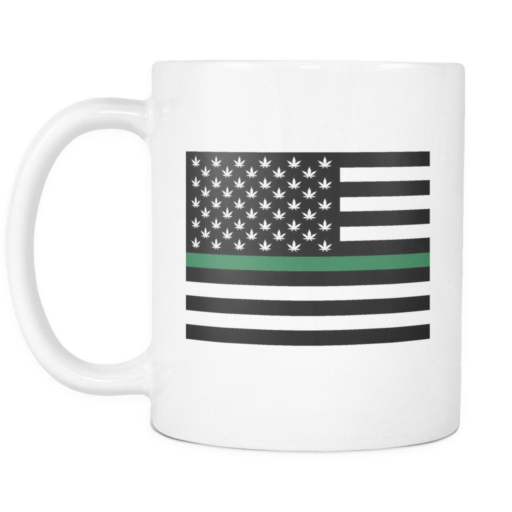 Green Line Cannabis US Flag Mug - American Weedster