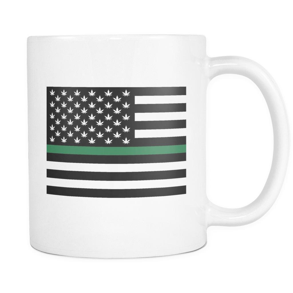 Green Line Cannabis US Flag Mug - American Weedster