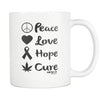 Peace Love Hope Cure 11oz Coffee Mug - American Weedster