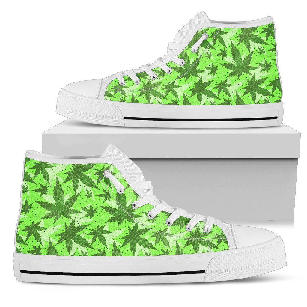 Lime Green Camo High Top Shoe - American Weedster