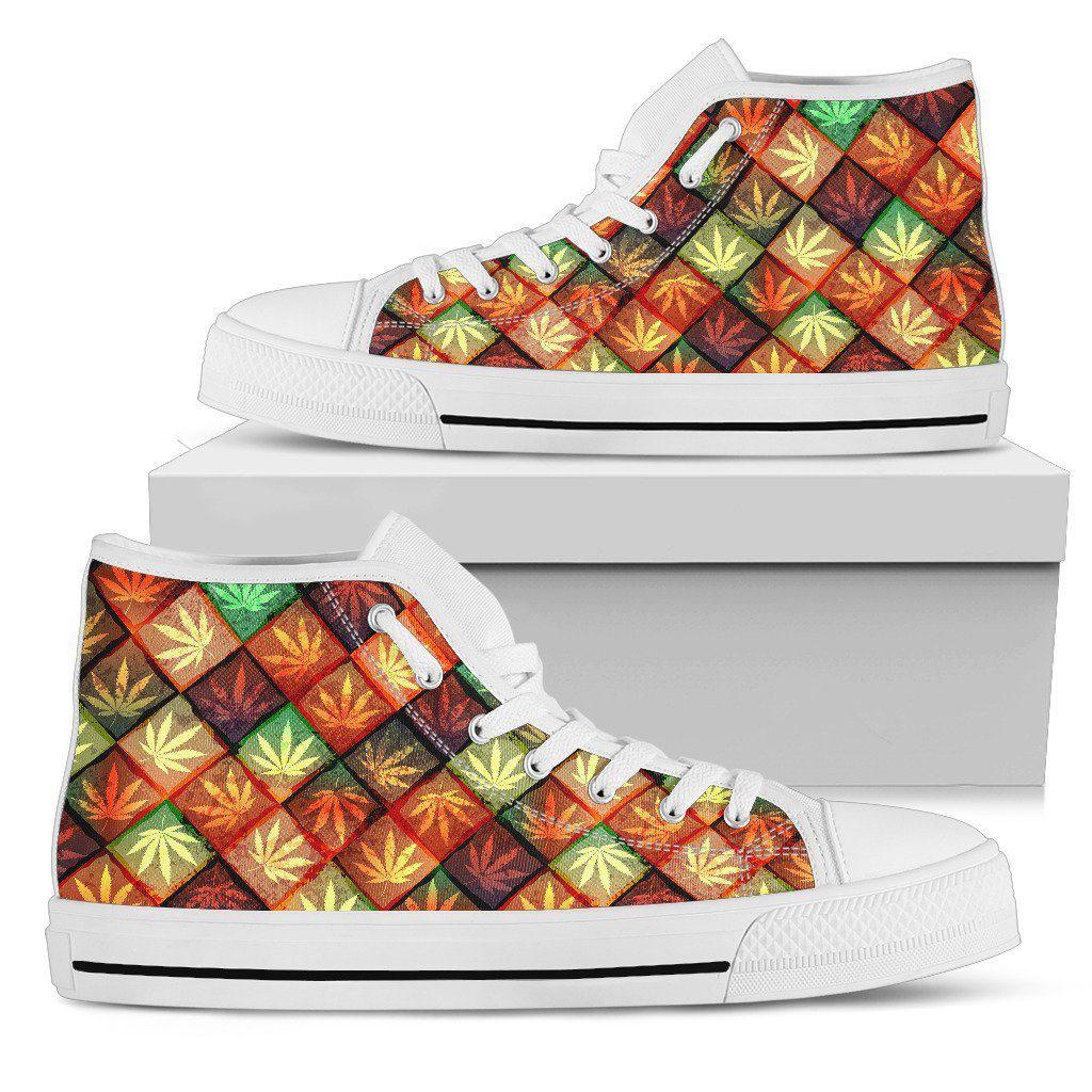Multicolor Diamond High Top Shoe - American Weedster