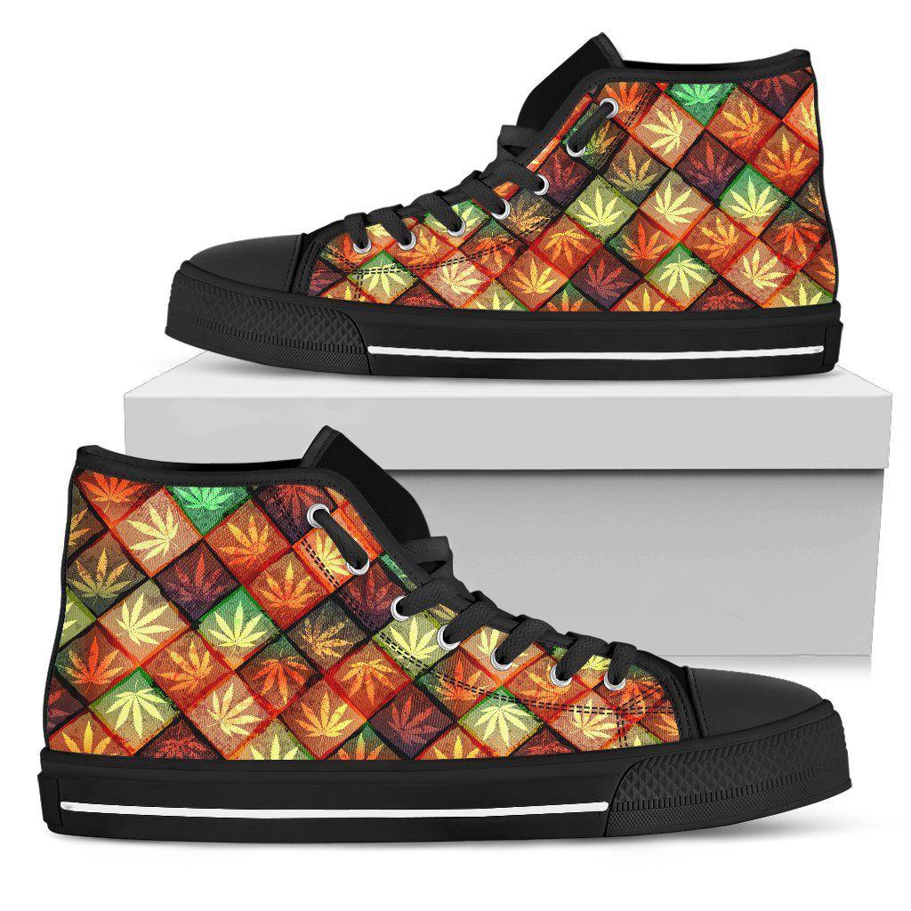 Multicolor Diamond High Top Shoe - American Weedster