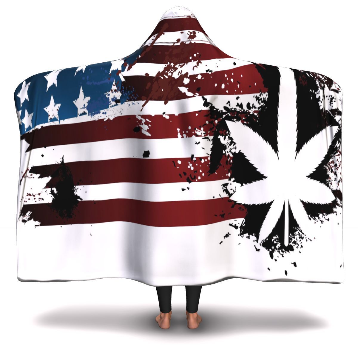 Kush Merica Flag Hooded Blanket - American Weedster