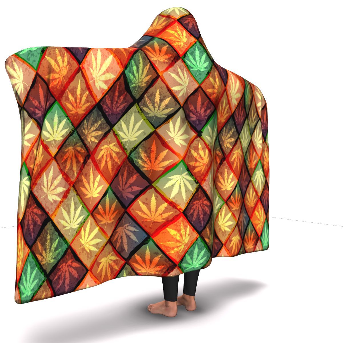 MultiColor Diamond Hooded Blanket - American Weedster