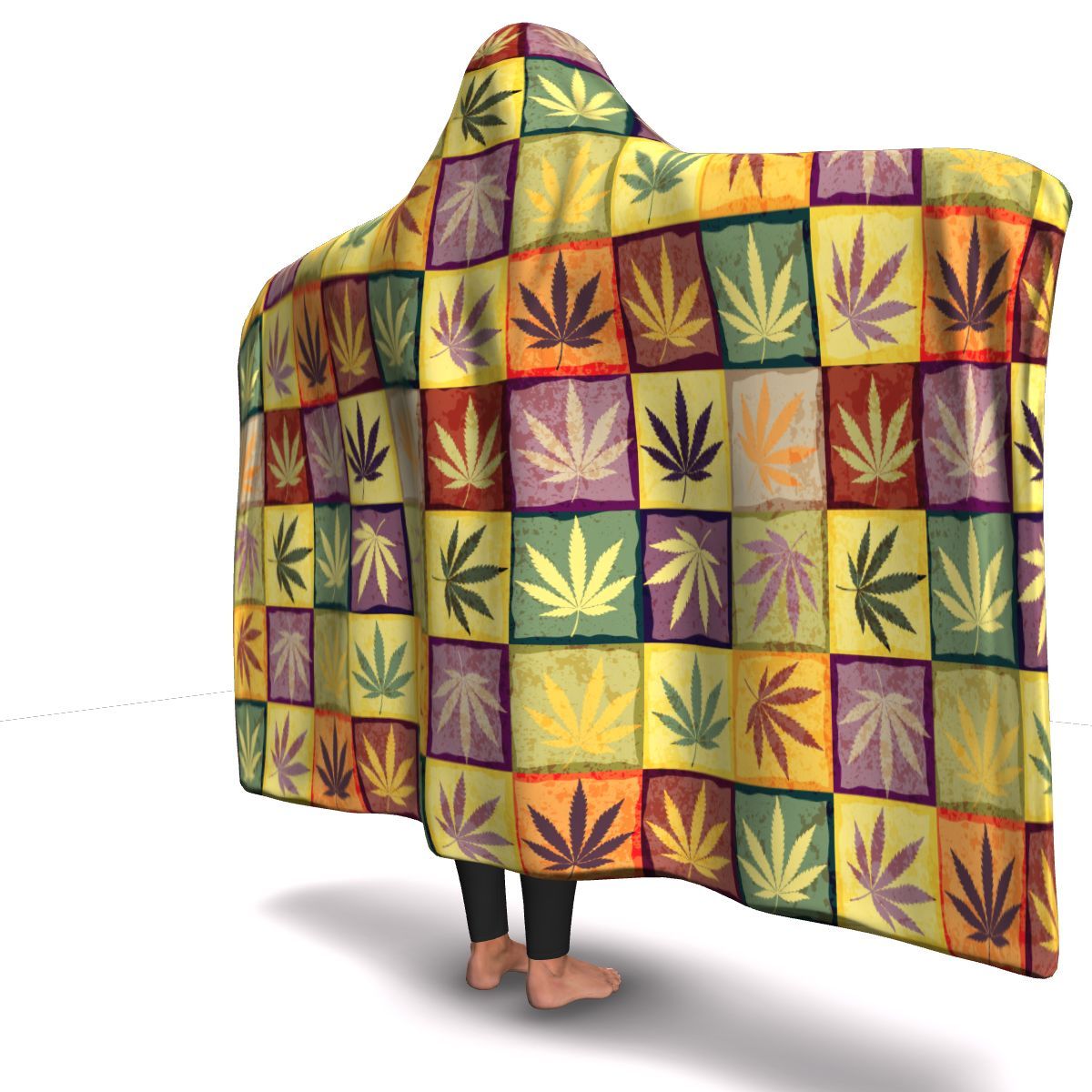 MultiColor Square Hooded Blanket - American Weedster