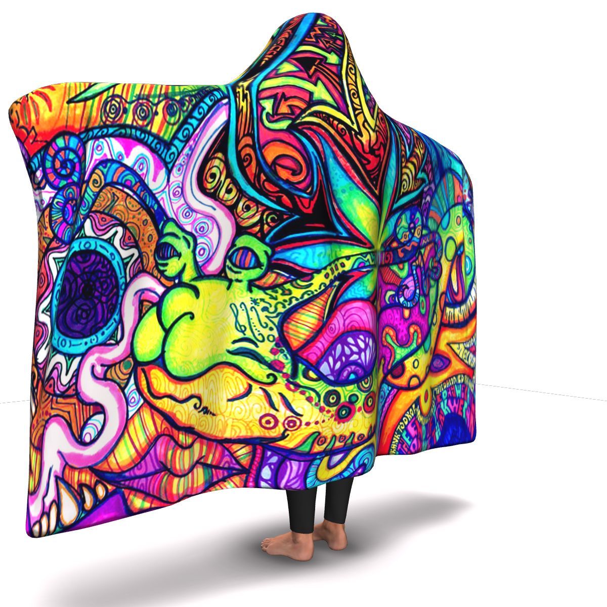 Psychedelic Hooded Blanket - American Weedster