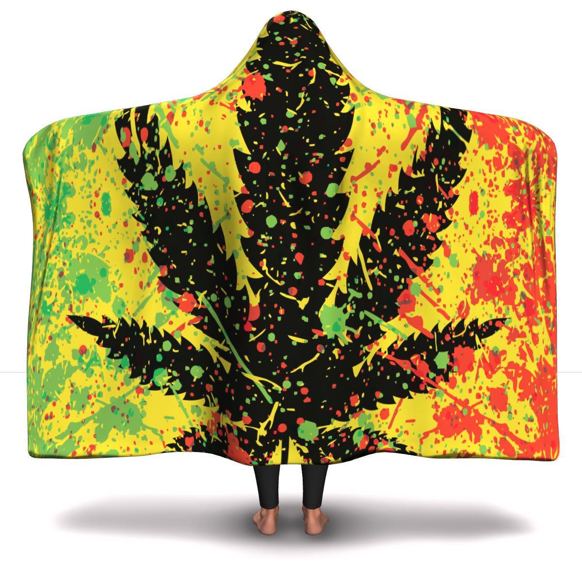 Rasta Splatter Hooded Blanket - American Weedster