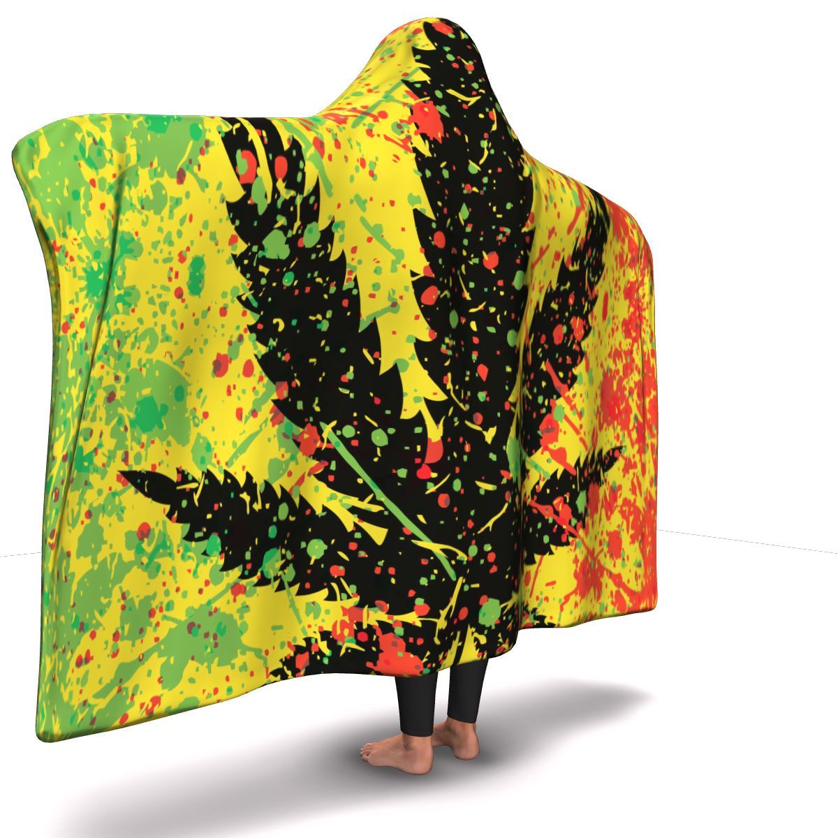 Rasta Splatter Hooded Blanket - American Weedster