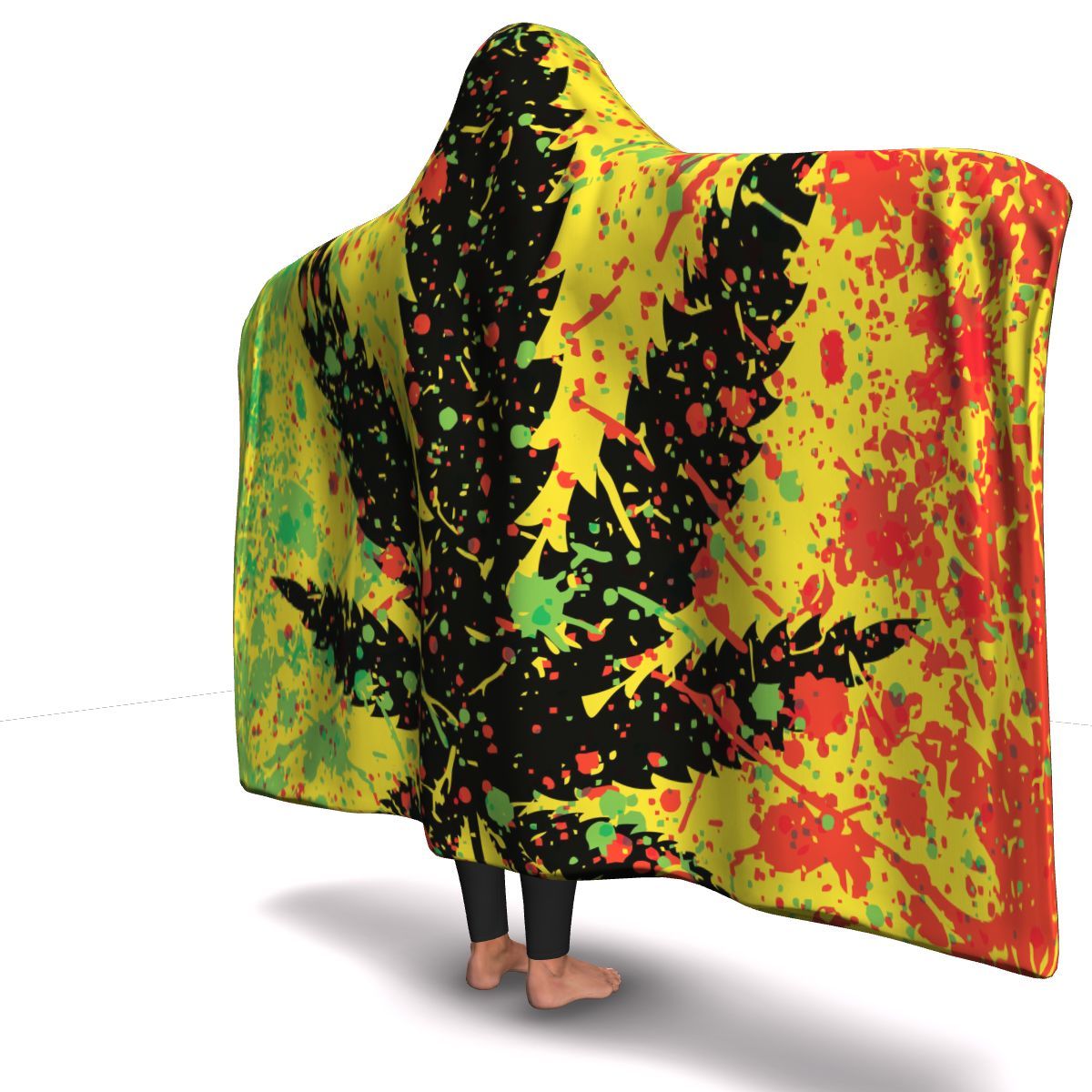 Rasta Splatter Hooded Blanket - American Weedster