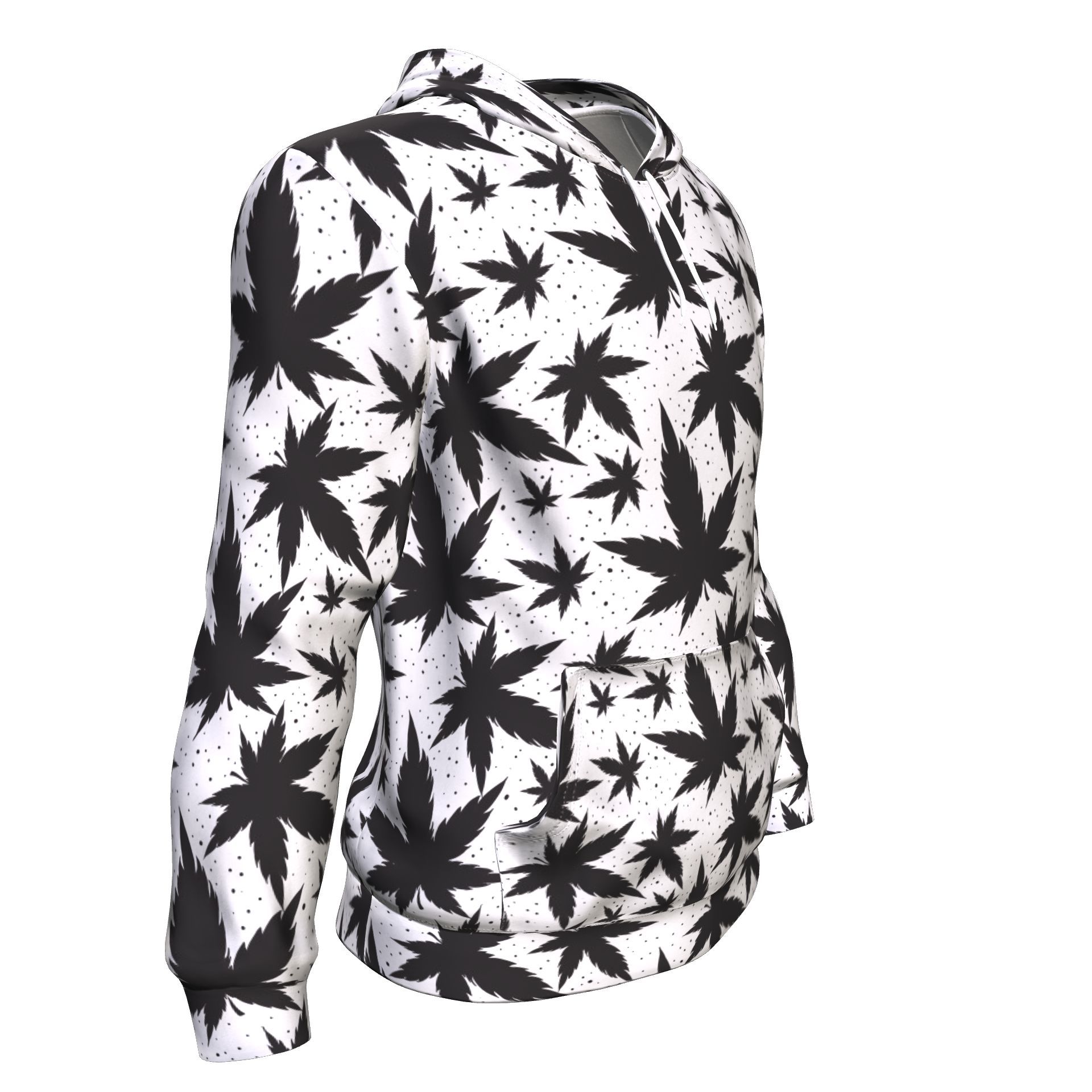 B&amp;W Leaf Unisex Hoodie - American Weedster