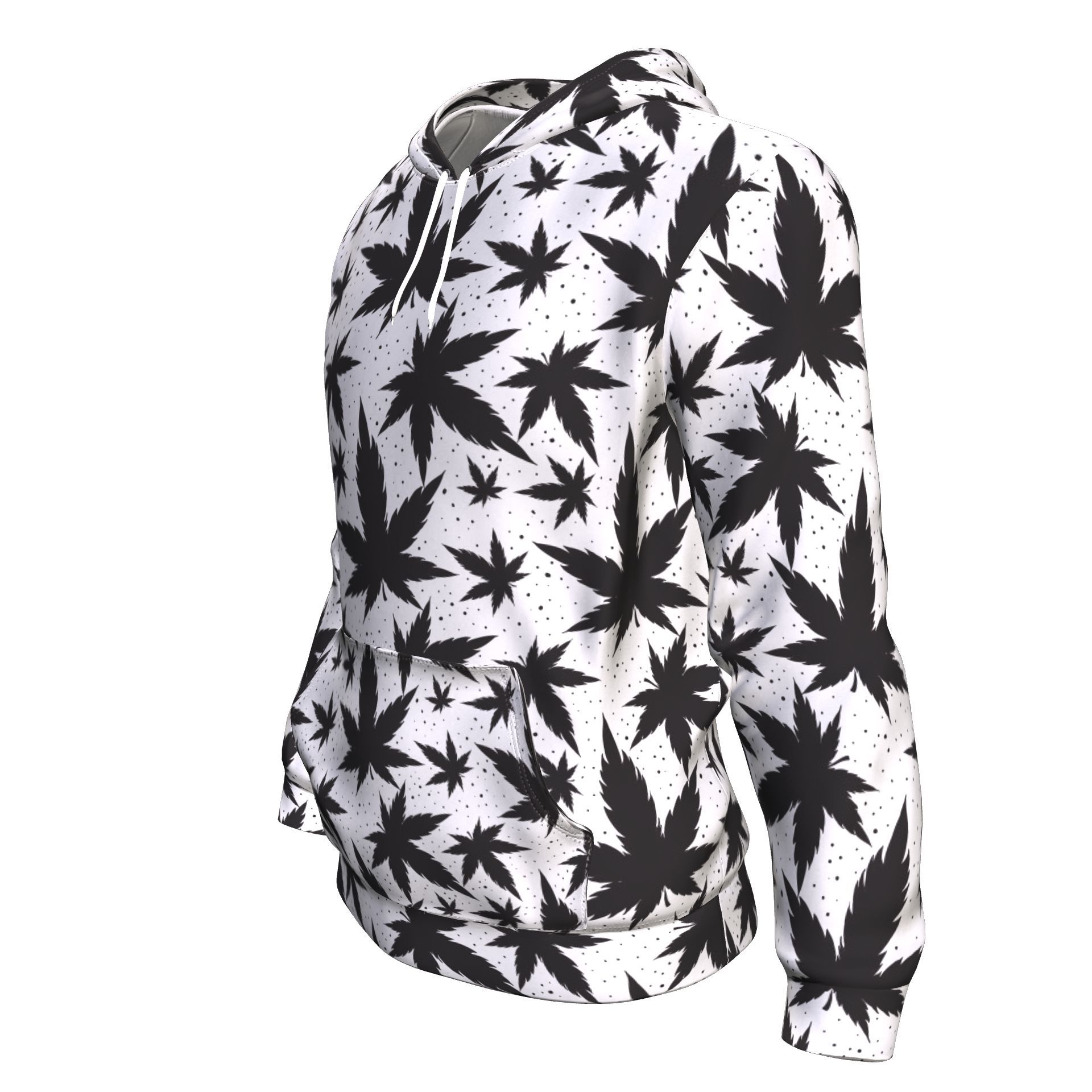 B&amp;W Leaf Unisex Hoodie - American Weedster