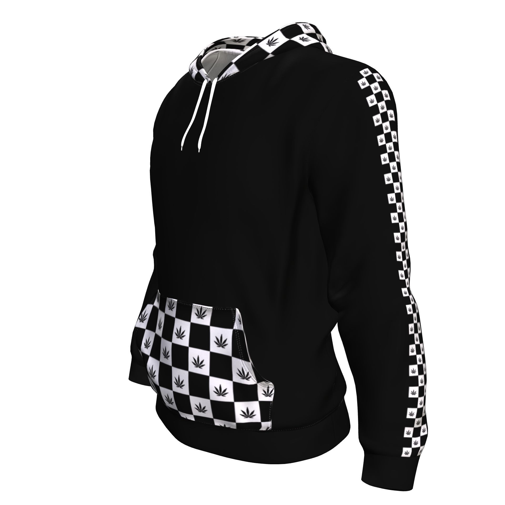 Checker Stripe Unisex Hoodie - American Weedster