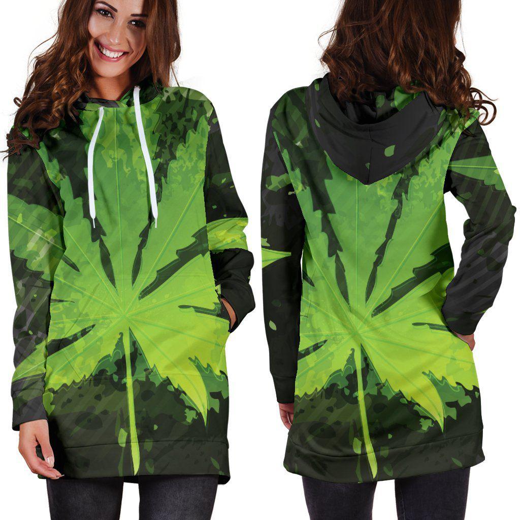 Amazing Leaf Hoodie Dress - American Weedster