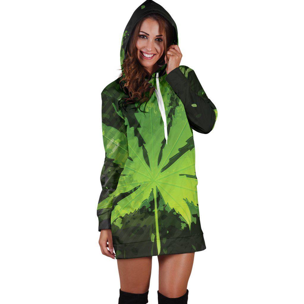 Amazing Leaf Hoodie Dress - American Weedster