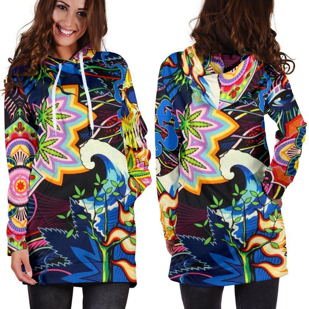 Colorful Kush Hoodie Dress - American Weedster