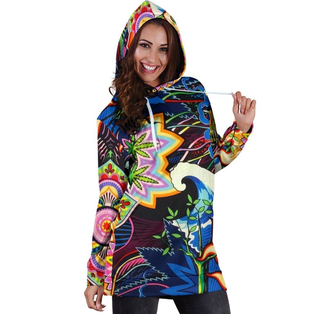 Colorful Kush Hoodie Dress - American Weedster