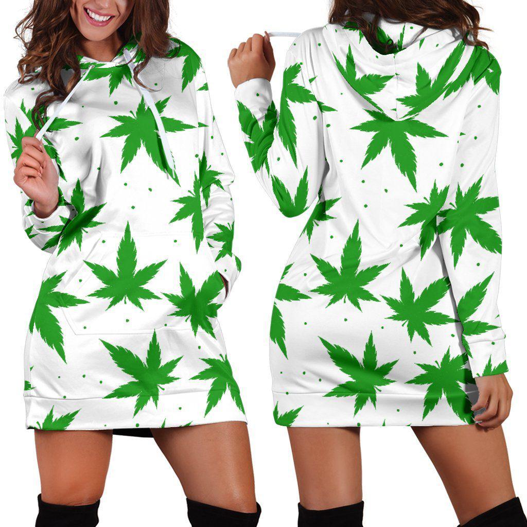 Green Leaf Hoodie Dress - American Weedster