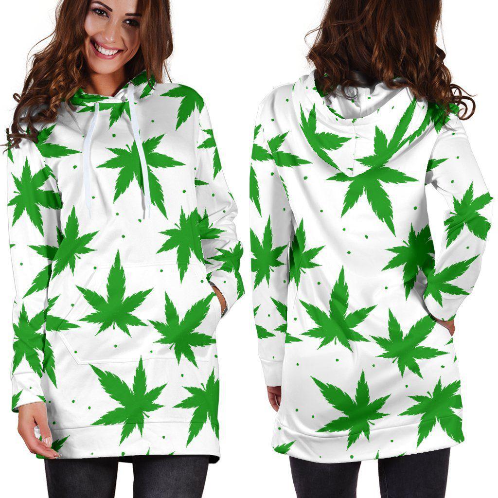 Green Leaf Hoodie Dress - American Weedster