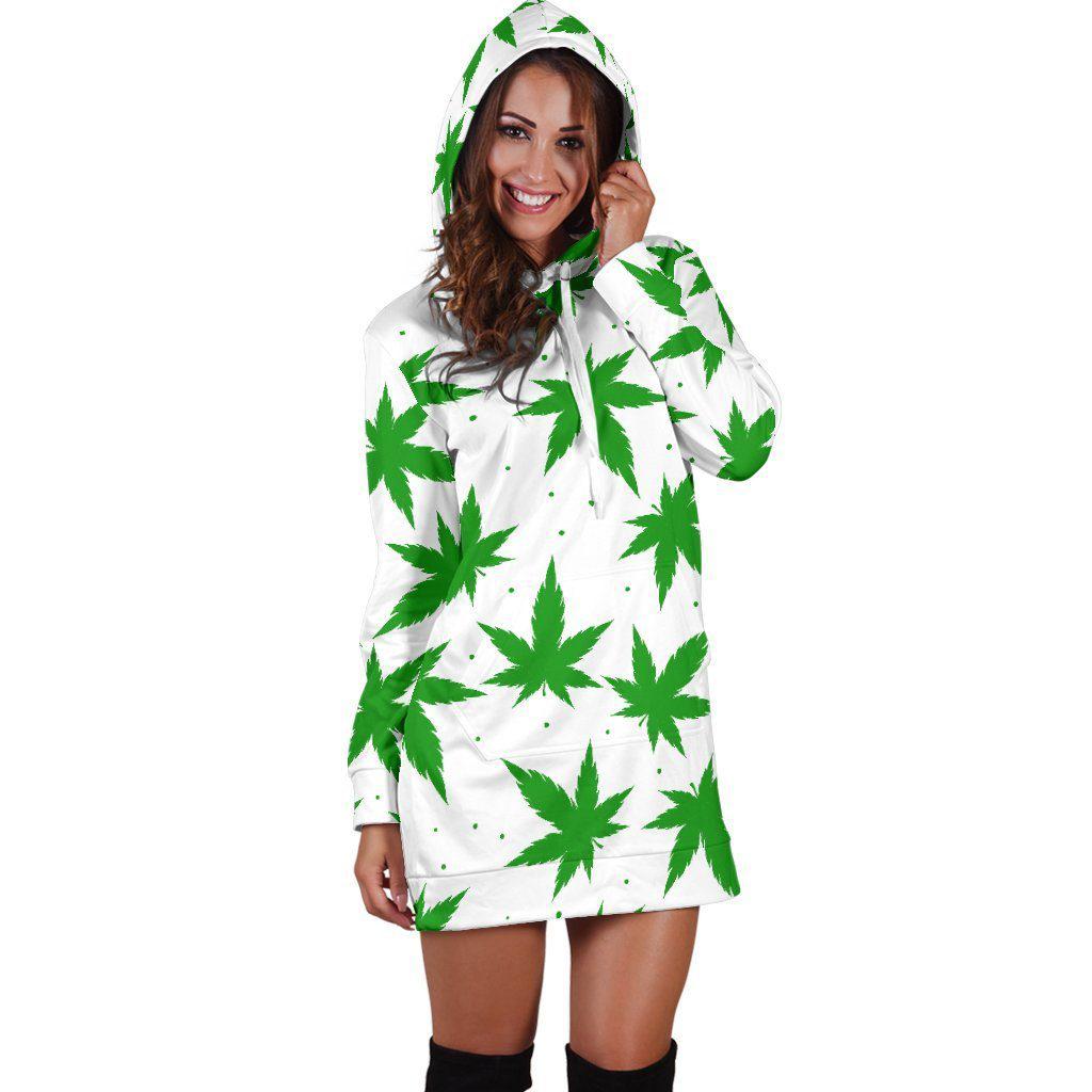 Green Leaf Hoodie Dress - American Weedster