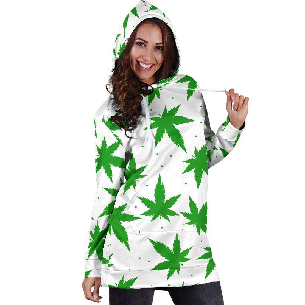 Green Leaf Hoodie Dress - American Weedster