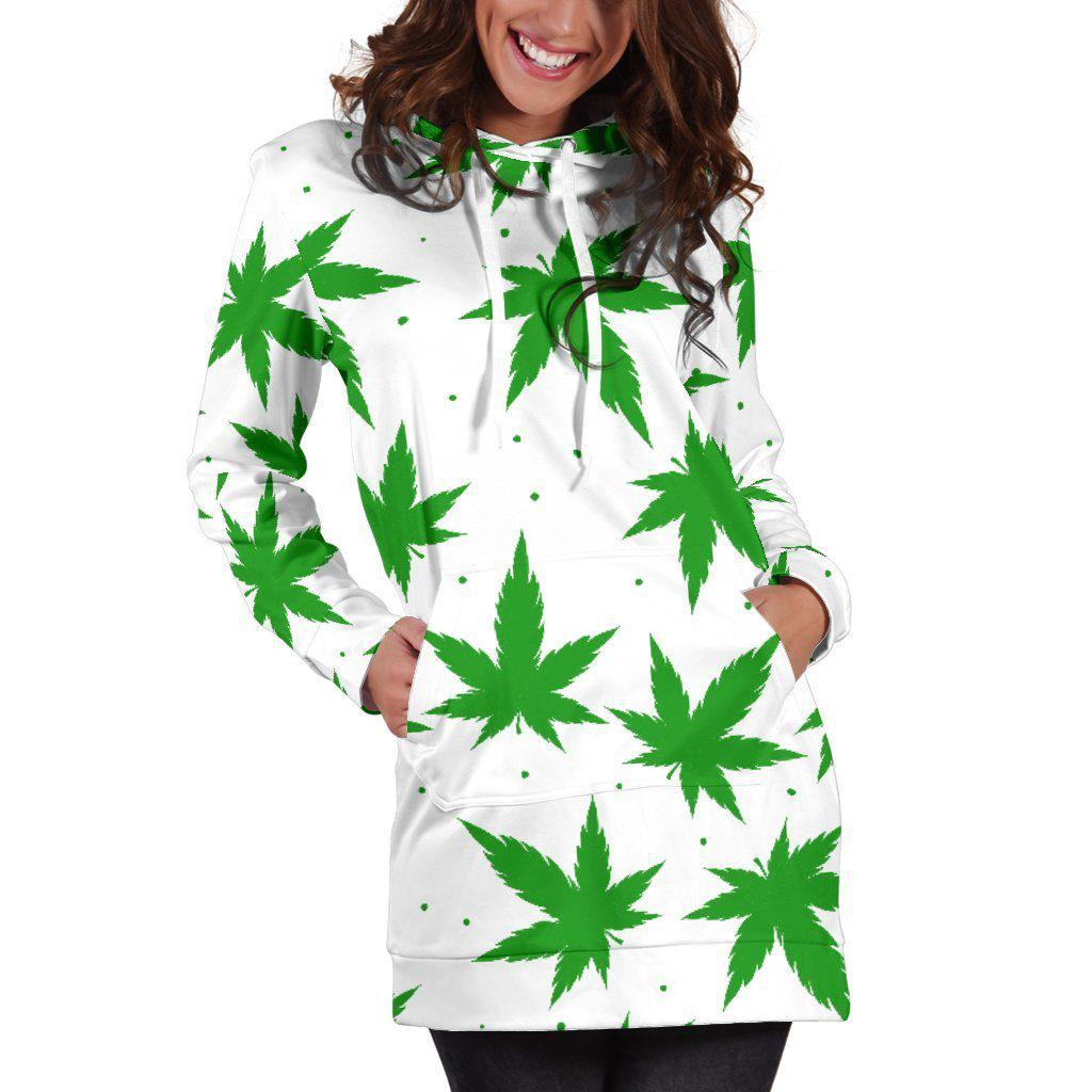 Green Leaf Hoodie Dress - American Weedster