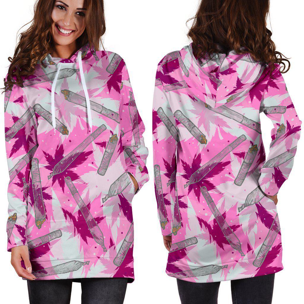 Pink Camo Hoodie Dress - American Weedster