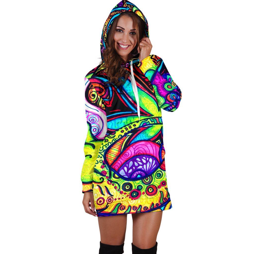 Psychedelic Hoodie Dress - American Weedster