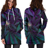 Purple &amp; Green Leaf Hoodie Dress - American Weedster