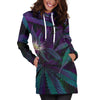 Purple &amp; Green Leaf Hoodie Dress - American Weedster