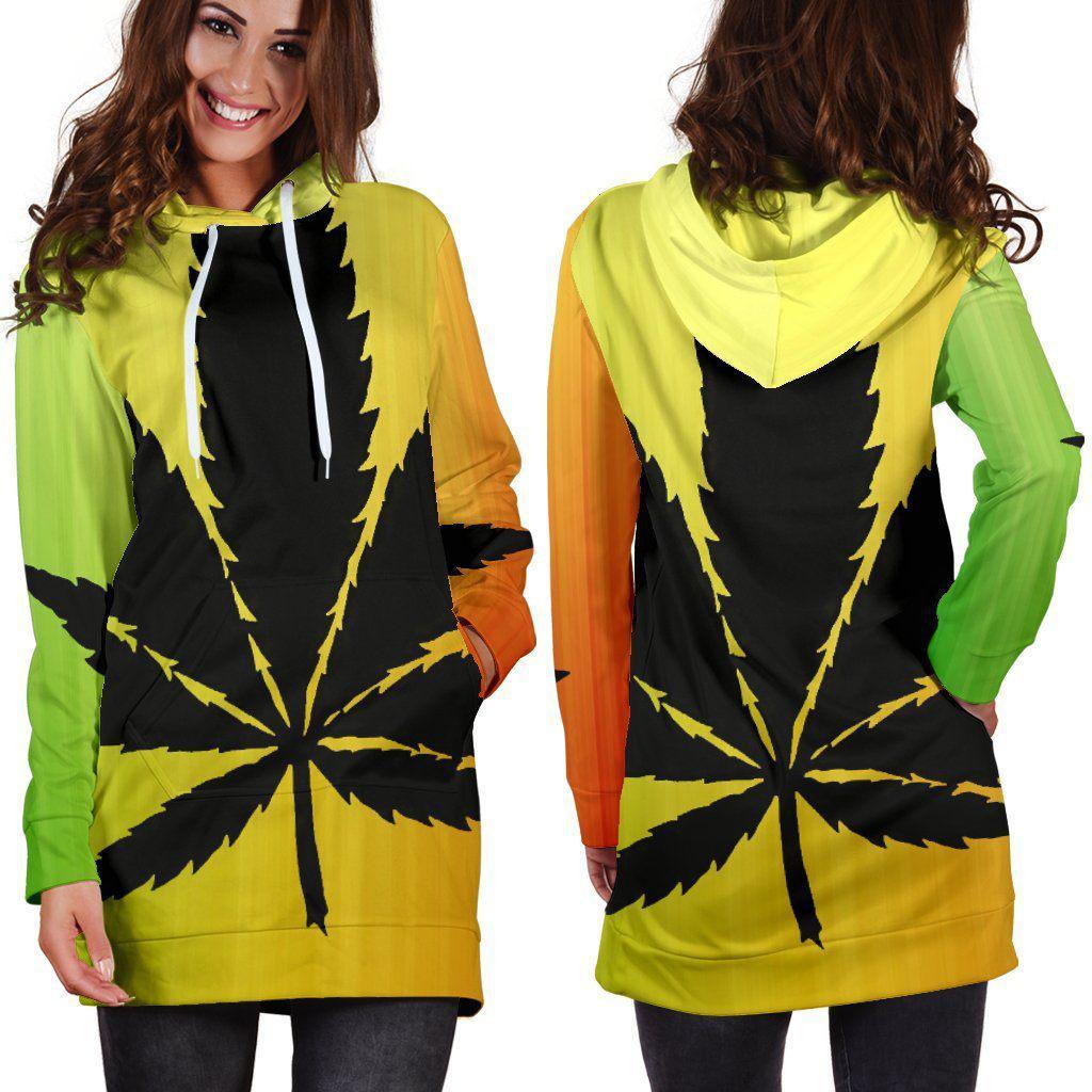 Rasta Vibes Hoodie Dress - American Weedster