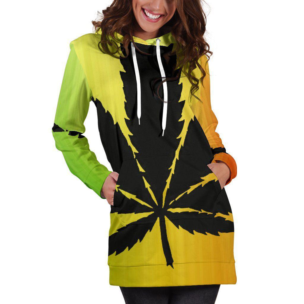 Rasta Vibes Hoodie Dress - American Weedster