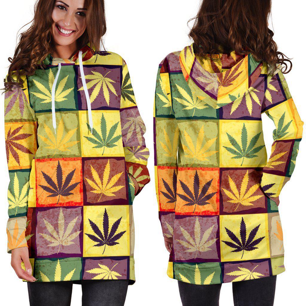 Square Multicolor Hoodie Dress - American Weedster