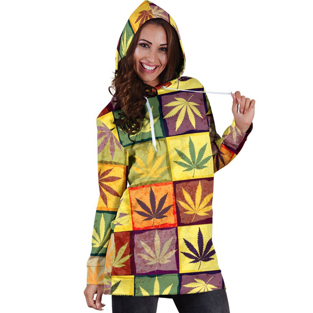 Square Multicolor Hoodie Dress - American Weedster