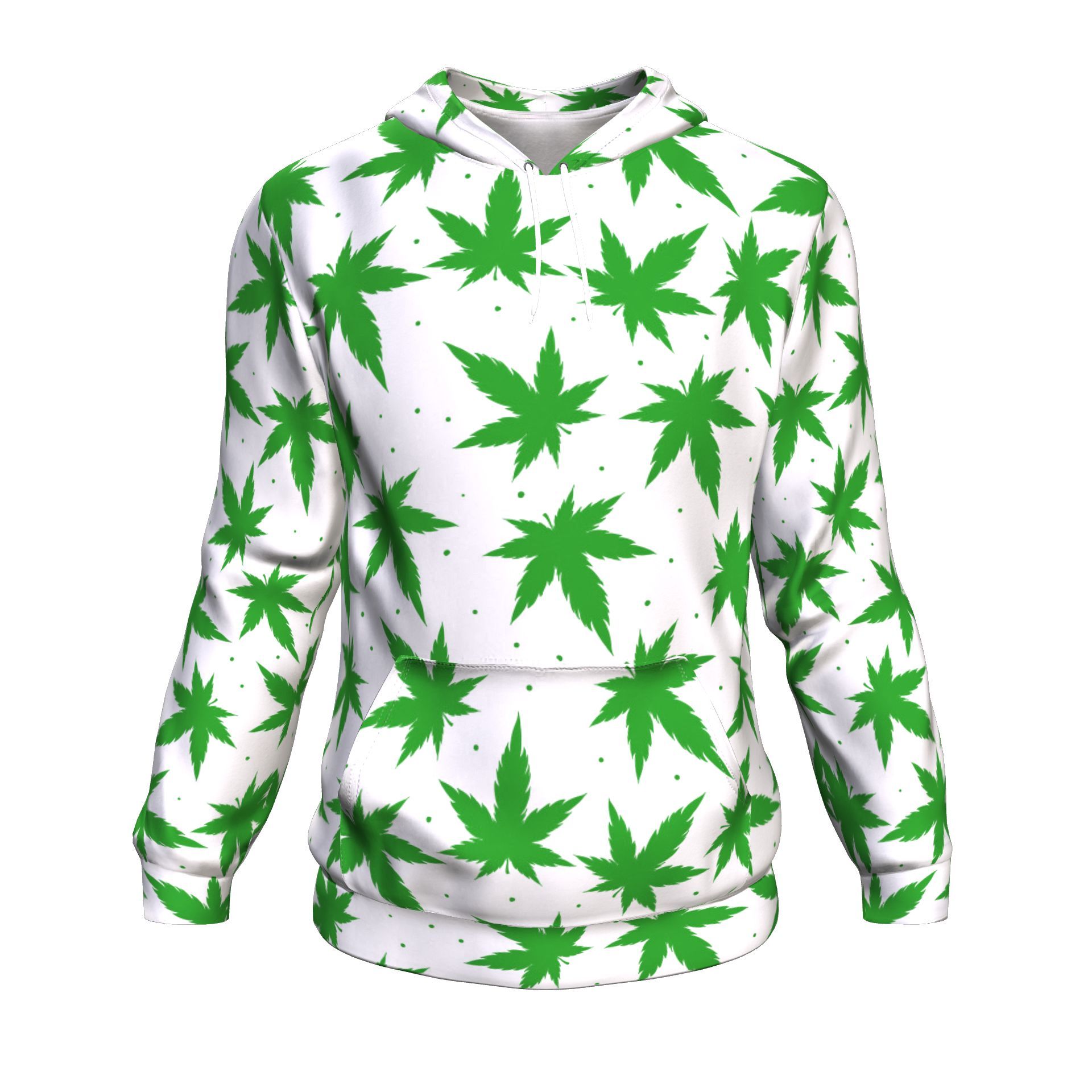 Green & White Unisex Hoodie - American Weedster