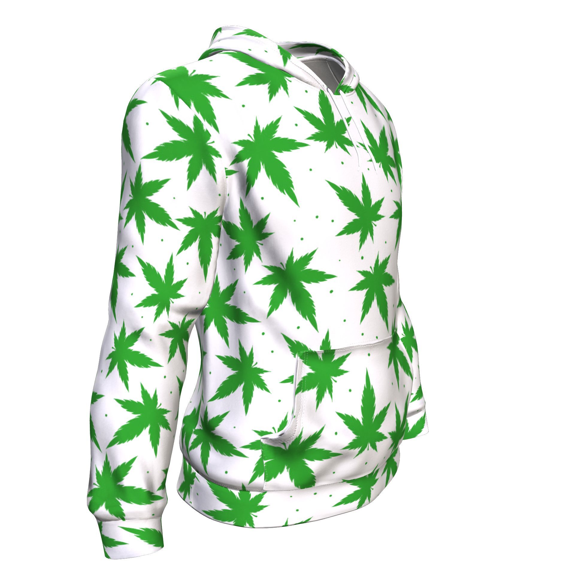 Green &amp; White Unisex Hoodie - American Weedster
