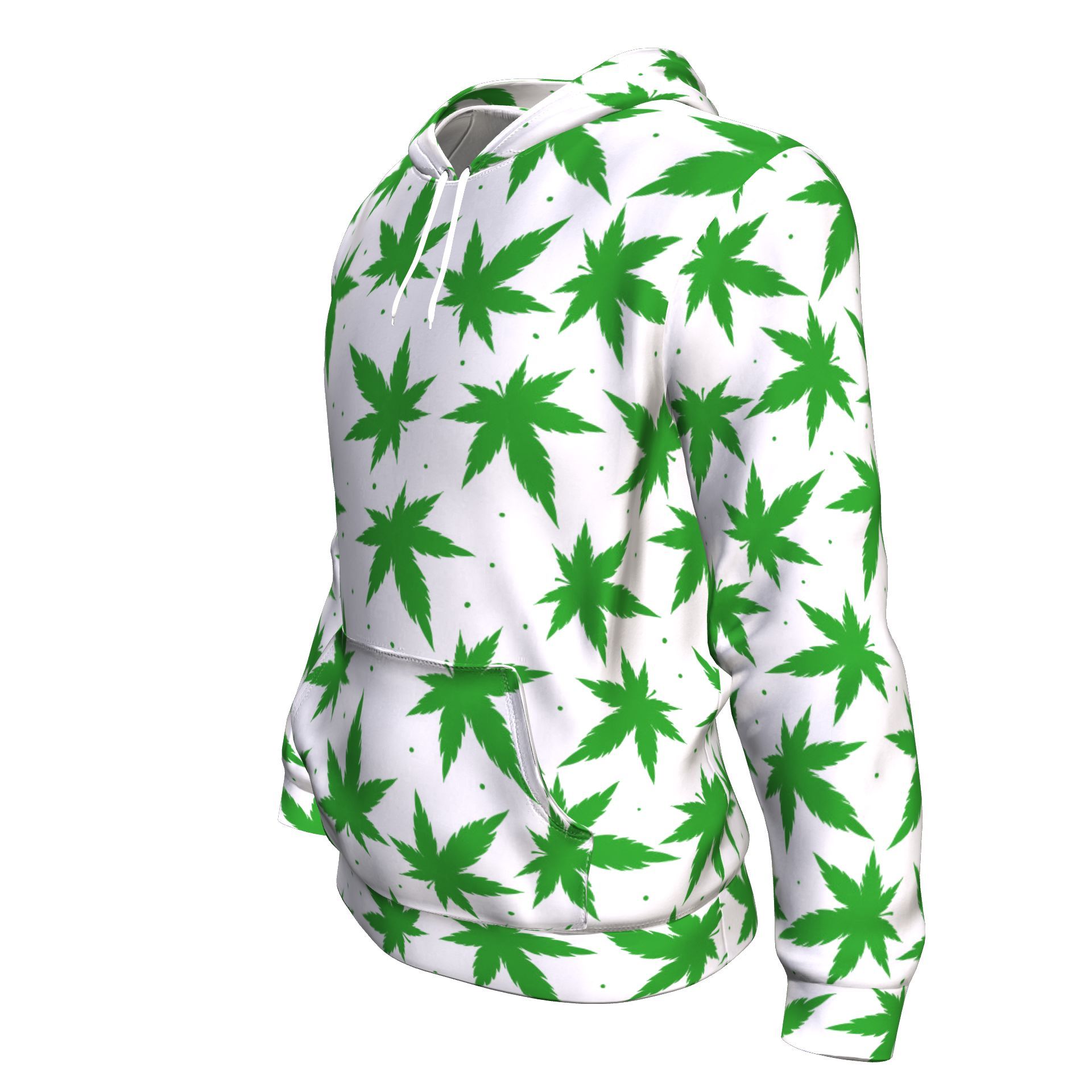 Green &amp; White Unisex Hoodie - American Weedster