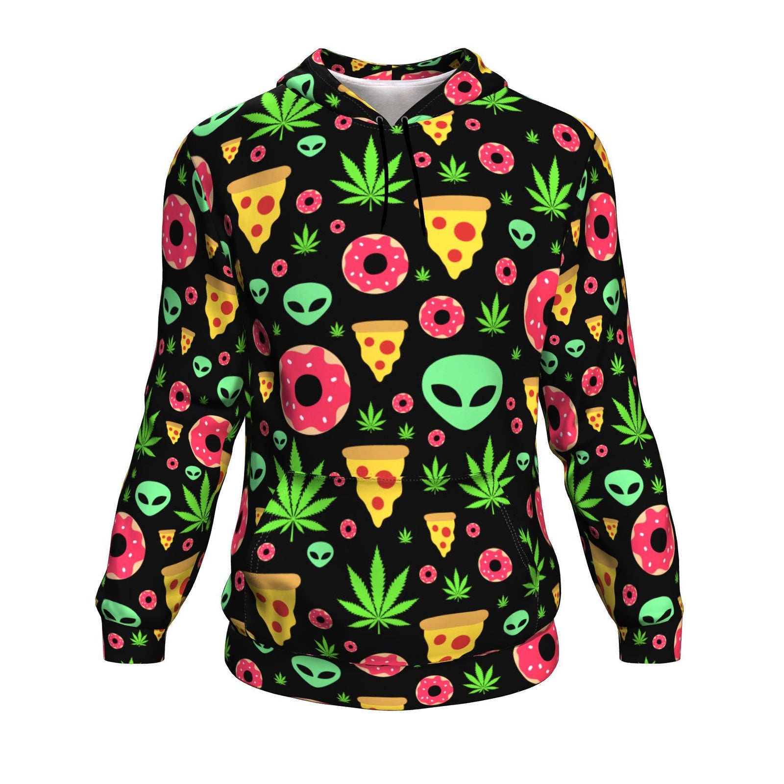Pizza Donut Alien Unisex Hoodie - American Weedster