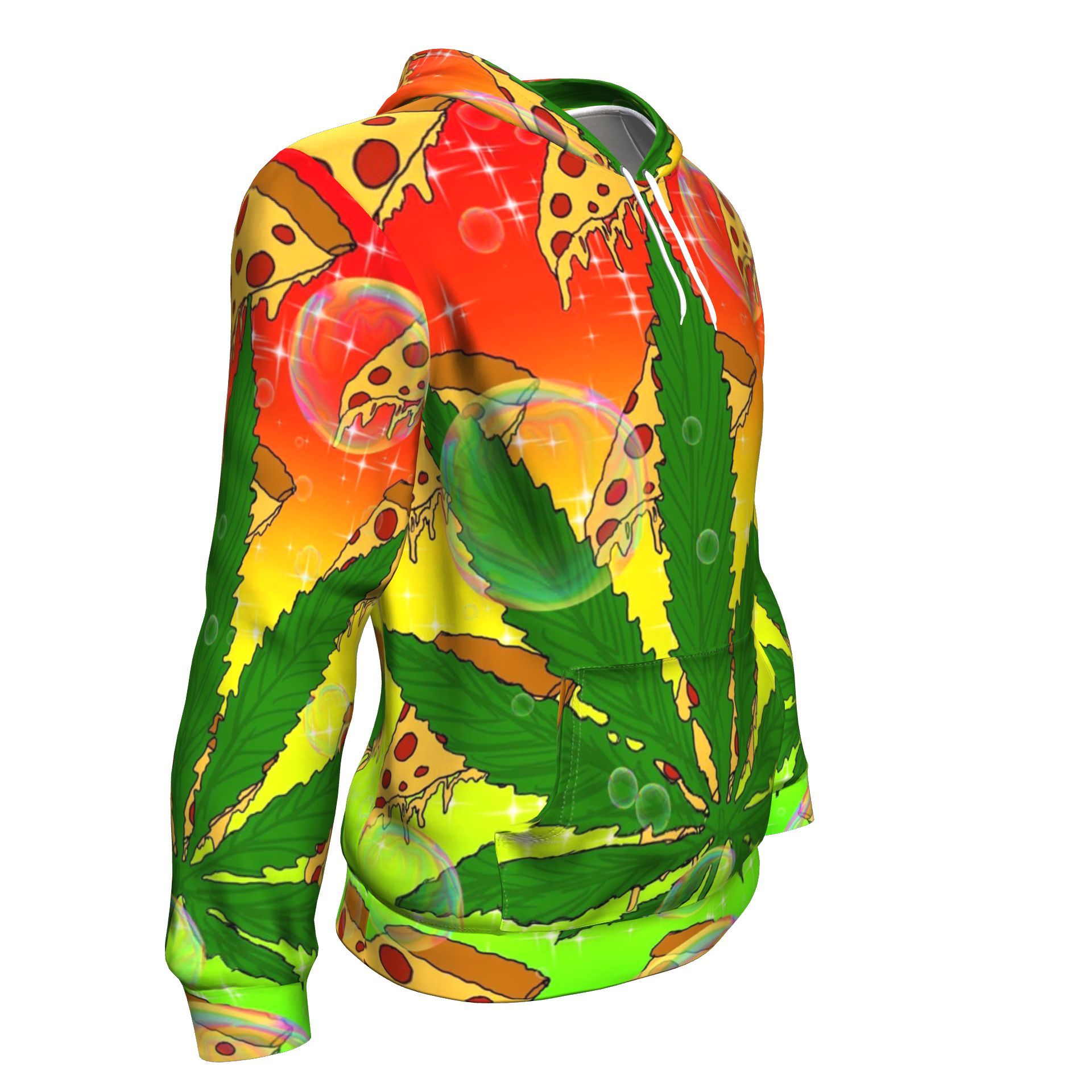 Pizza &amp; Leaf Unisex Hoodie - American Weedster