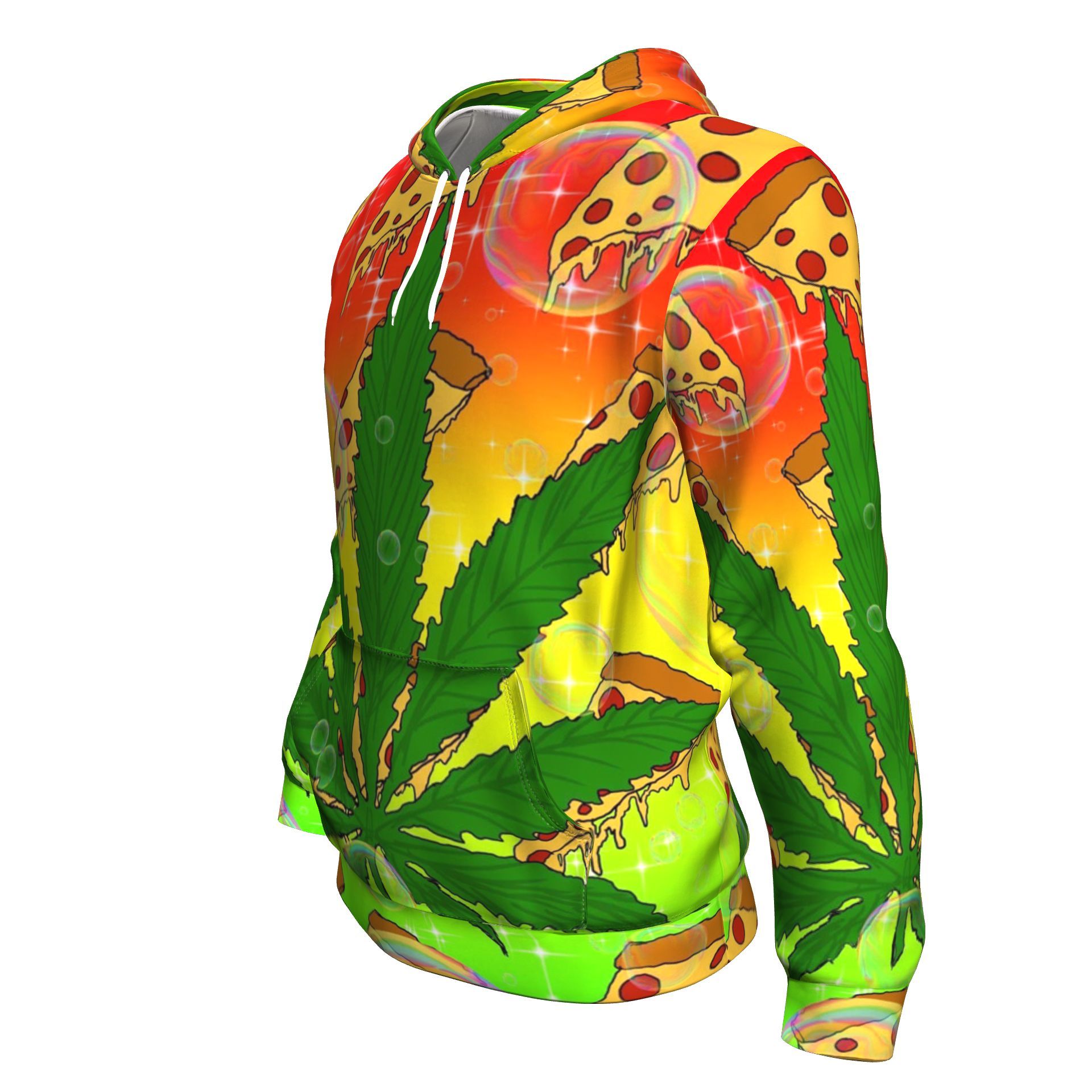 Pizza &amp; Leaf Unisex Hoodie - American Weedster