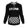 Stonr Black Checker Unisex Hoodie - American Weedster