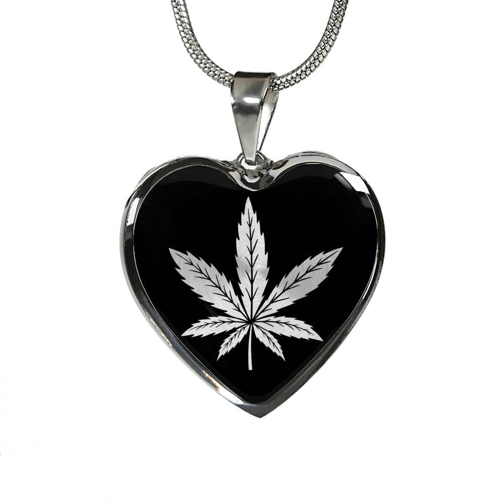 Elegant Cannabis Heart Pendant Necklace - American Weedster